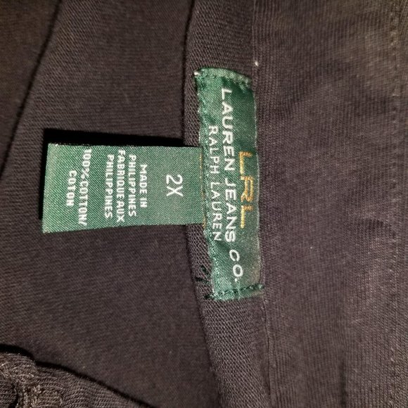 Lauren Jeans Co 2x black button front cotton long sleeve dress - Picture 3 of 4